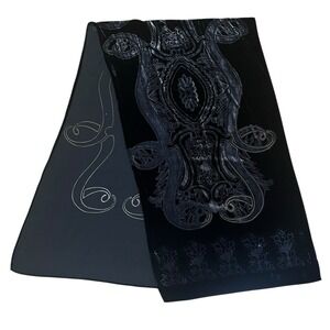 Kensyo Museum Collection Silk Rayon Velvet Burnout Scarf 70"x20" Shawl